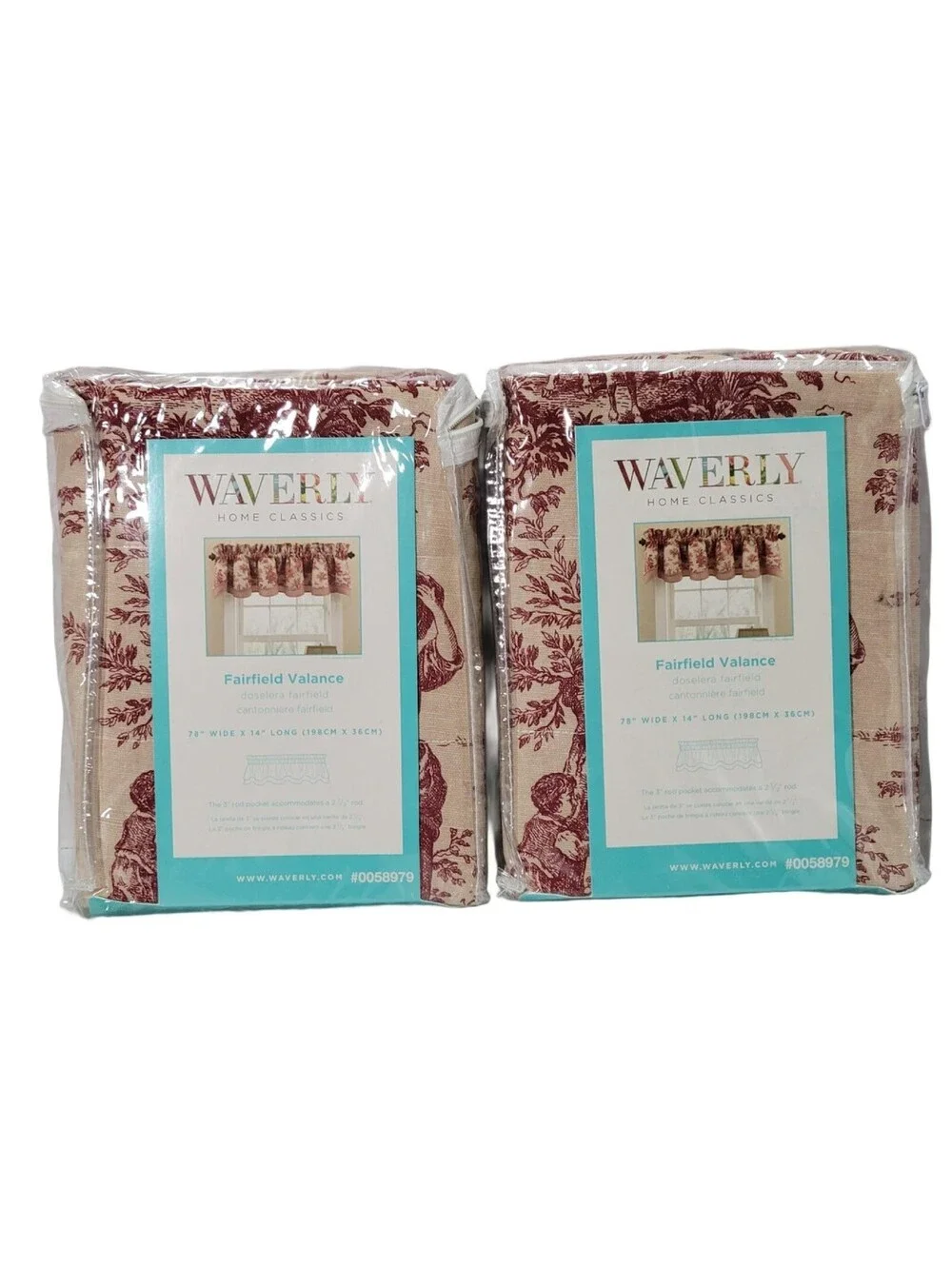 Waverly Home Classics Country Life Garnet Fairfield Valance 14x78 Set Of 2
